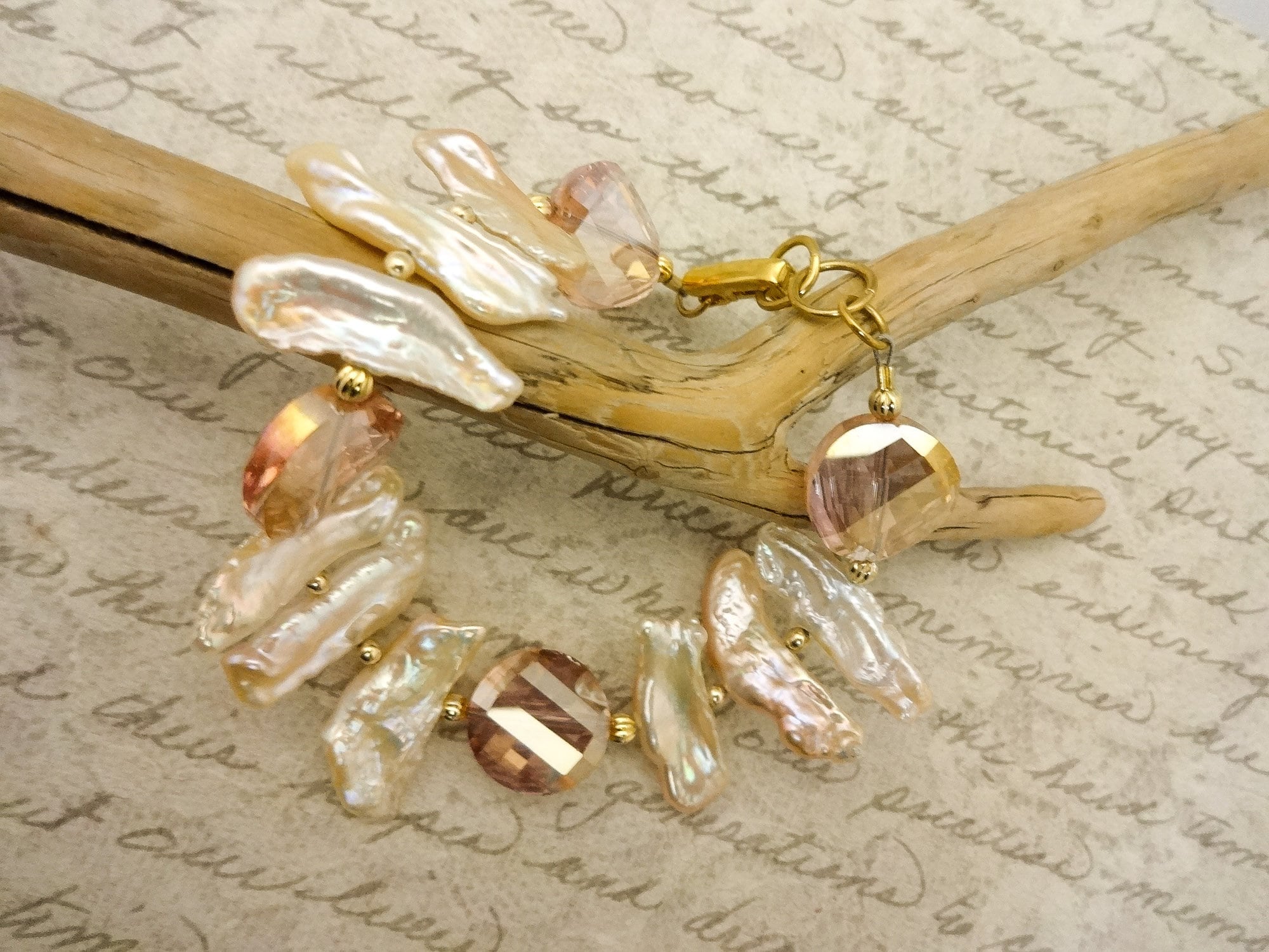 Blush Jewelry, Blush Bracelet, Blush Pearls, Pearl Bracelet, Bridal