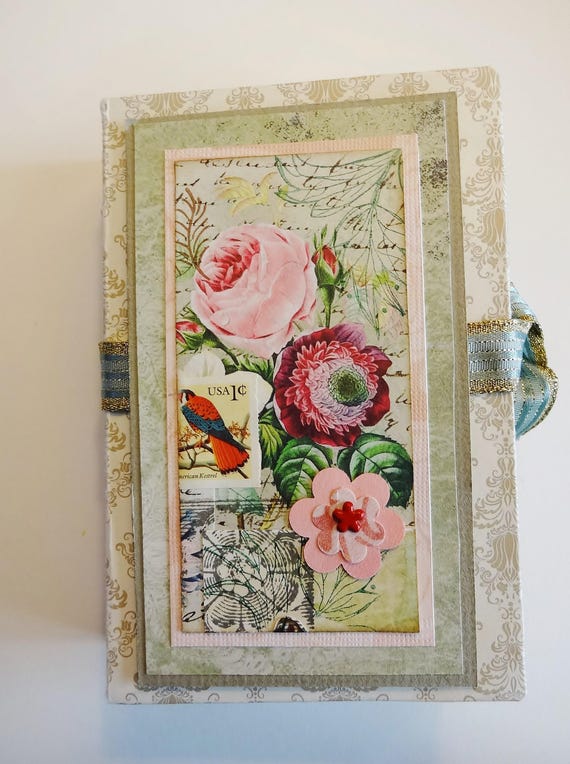Butterflies and Flowers Junk Journal, Gorgeous Handmade Junk Journal with Journaling Cards Tags Ephemera and More!