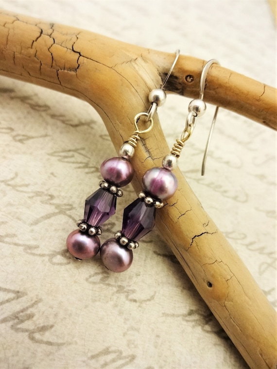 Amethyst Earrings, Amethyst Jewelry, February Birthstone, Birthstone Earrings, Purple Gemstone Earrings, Gift for Her, Gift for Mom