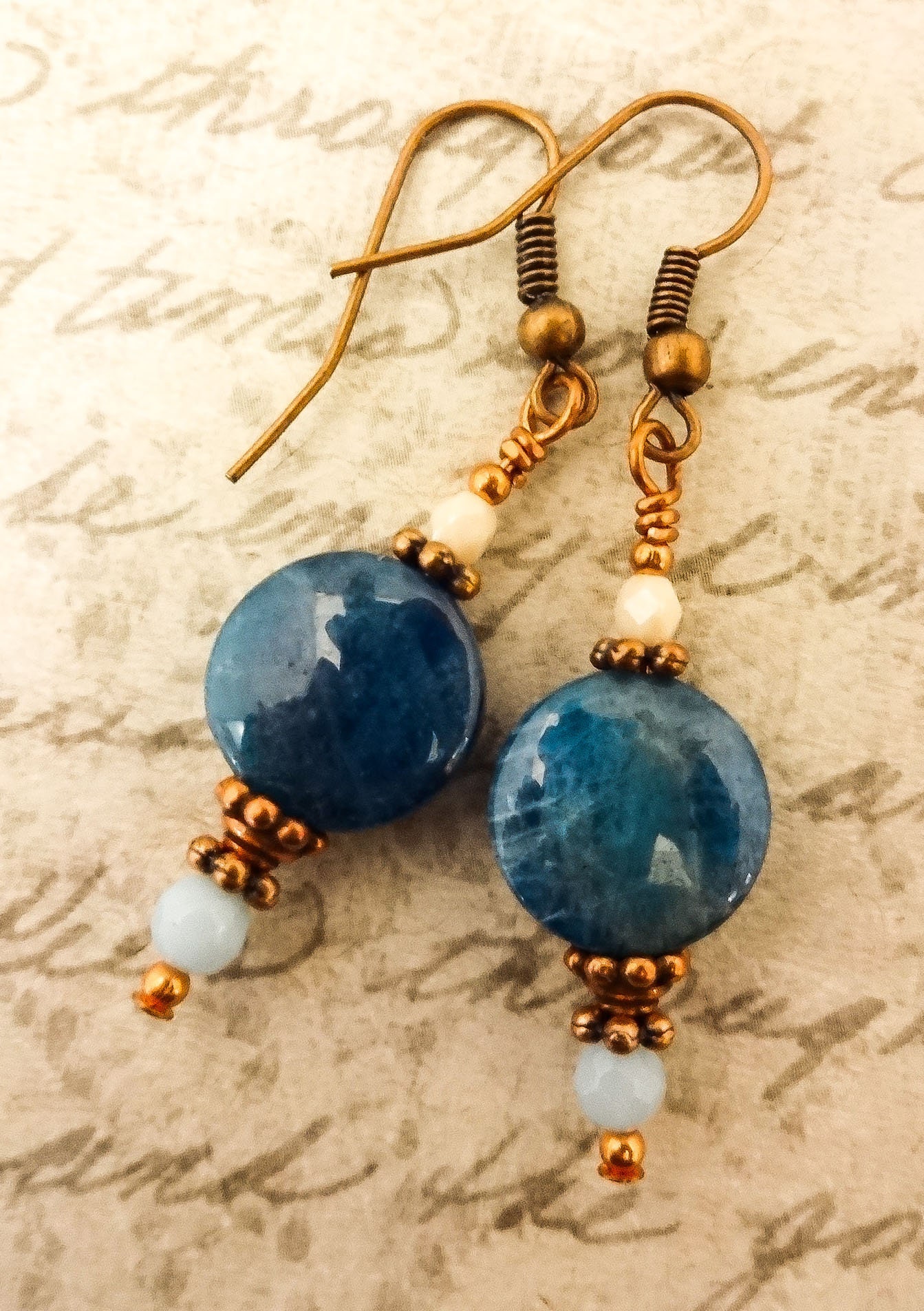 Blue Apatite Gemstone Earrings, Blue Stone Earrings, Blue Gemstone ...