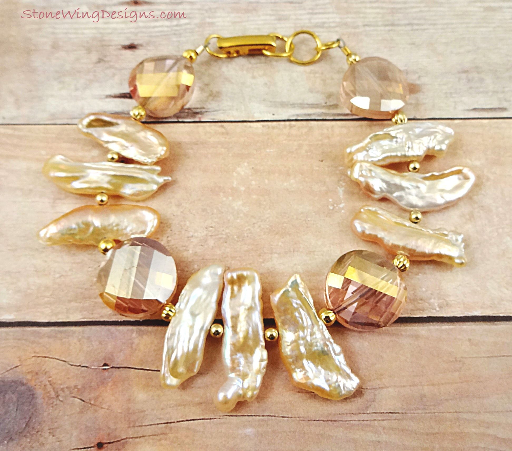 Blush Jewelry, Blush Bracelet, Blush Pearls, Pearl Bracelet, Bridal