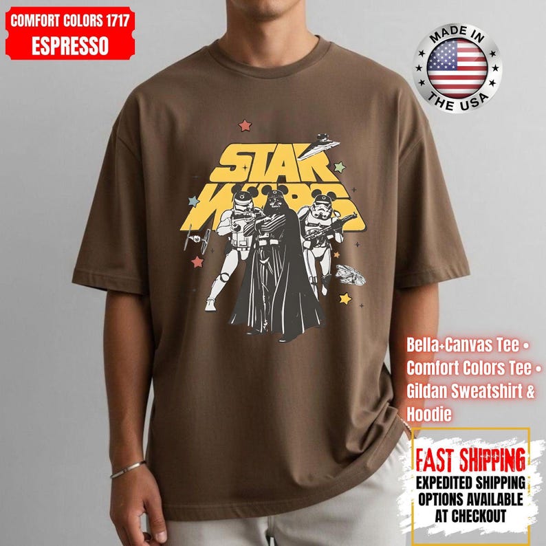 Disney Star Wars Shirt, Mandalorian Sweatshirt, Darth Vader Comfort Colors Shirt, Chewbacca Shirt, Star Jedi Shirt, Luke Skywalker Tee image 13