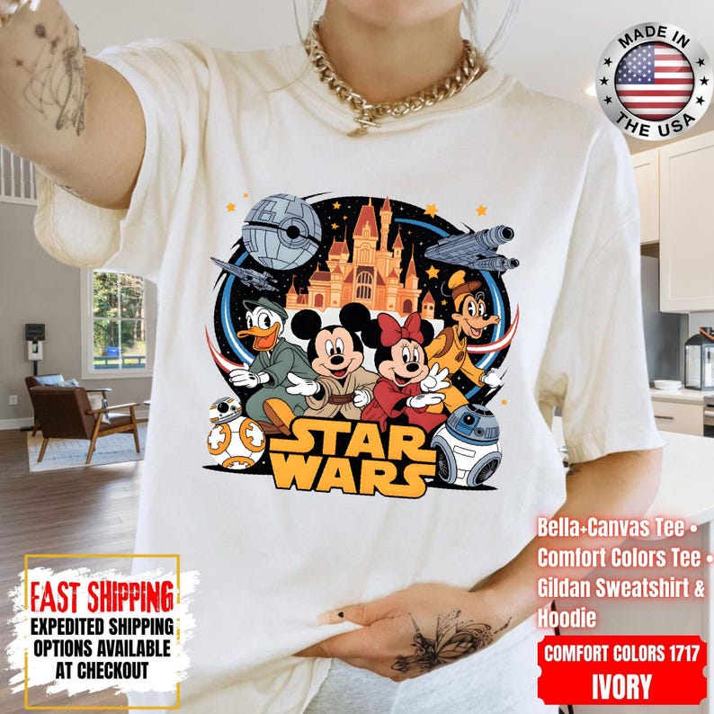 Disney Star Wars Shirt, Mandalorian Sweatshirt, Darth Vader Comfort Colors Shirt, Chewbacca Shirt, Star Jedi Shirt, Luke Skywalker Tee image 10