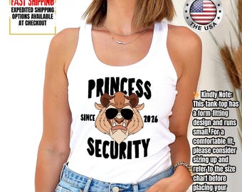 Princess Security Tank Top, Disney Princess Tank Top, Father's Day Gift, Funny Dad Tank Top, Disney Dad me Trip, Daughter and Dad