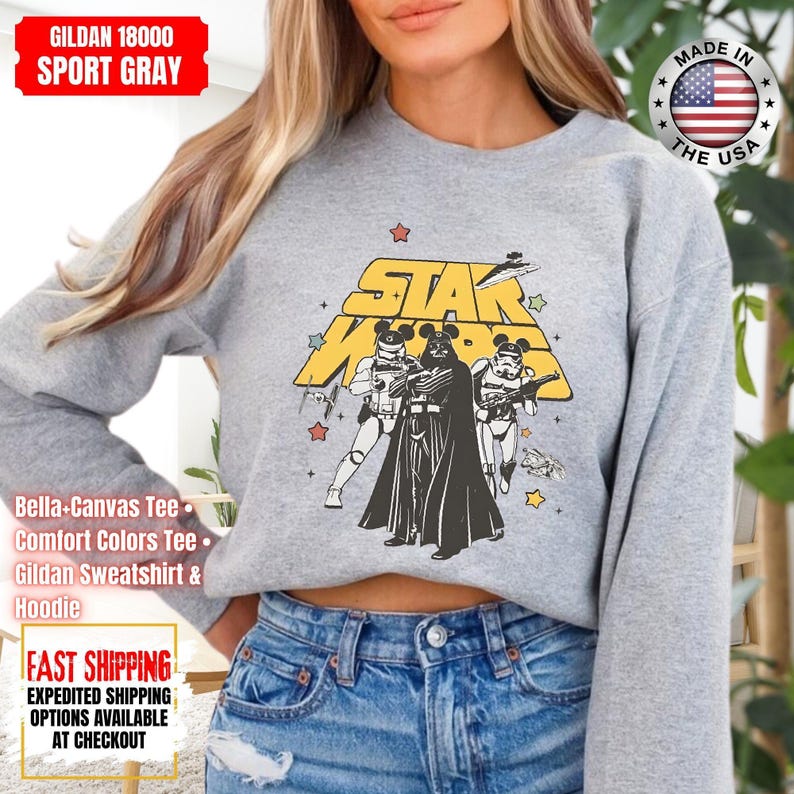 Disney Star Wars Shirt, Mandalorian Sweatshirt, Darth Vader Comfort Colors Shirt, Chewbacca Shirt, Star Jedi Shirt, Luke Skywalker Tee image 11