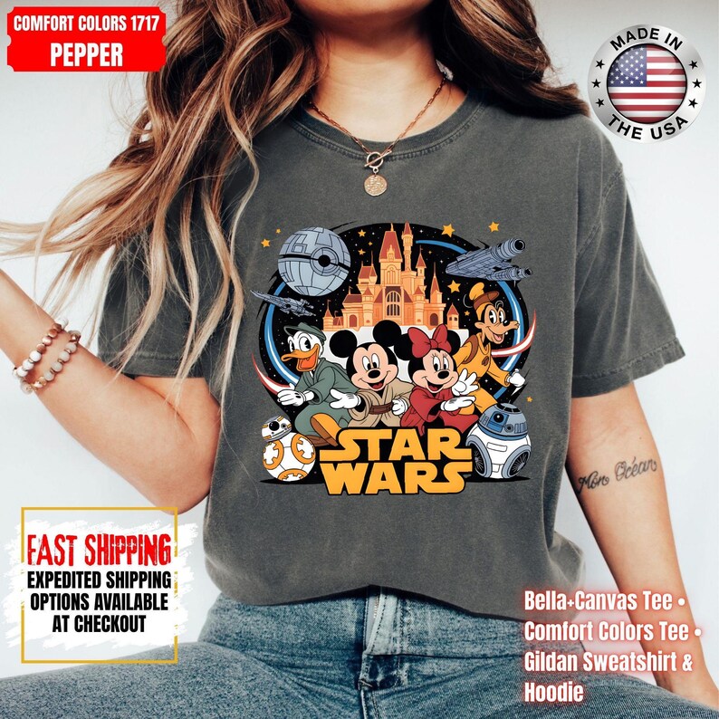 Disney Star Wars Shirt, Mandalorian Sweatshirt, Darth Vader Comfort Colors Shirt, Chewbacca Shirt, Star Jedi Shirt, Luke Skywalker Tee image 14