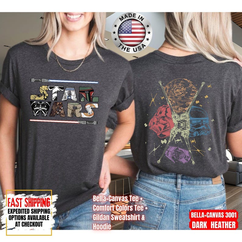 Disney Star Wars Shirt, Mandalorian Sweatshirt, Darth Vader Comfort Colors Shirt, Chewbacca Shirt, Star Jedi Shirt, Luke Skywalker Shirt afbeelding 11