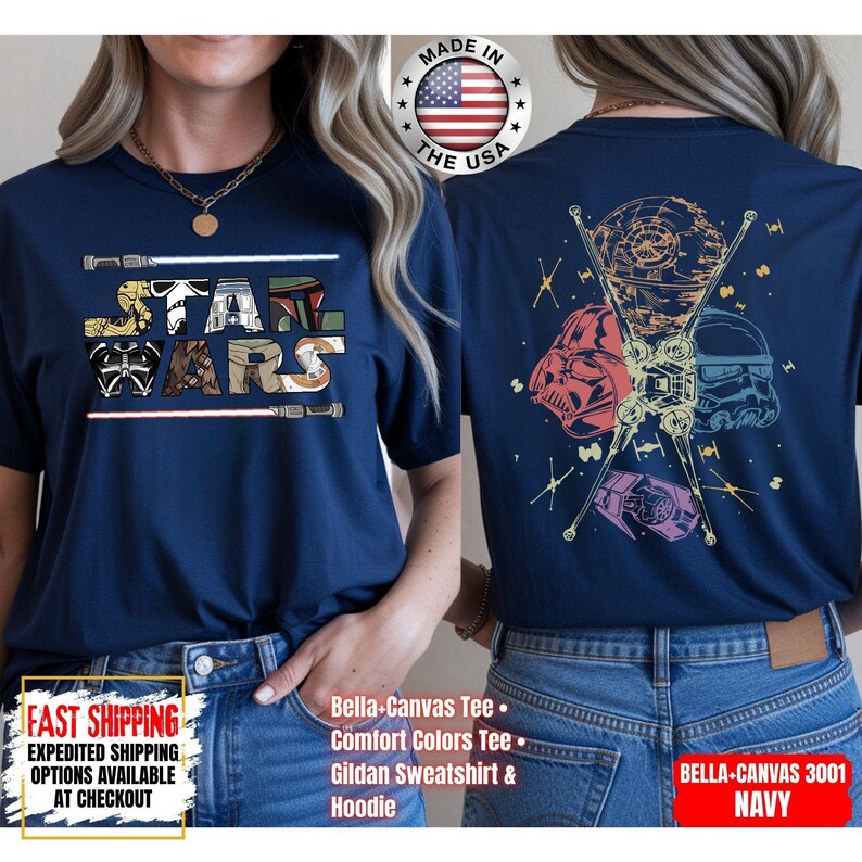 Disney Star Wars Shirt, Mandalorian Sweatshirt, Darth Vader Comfort Colors Shirt, Chewbacca Shirt, Star Jedi Shirt, Luke Skywalker Shirt afbeelding 12