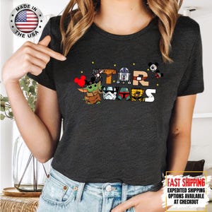 Top corto Disney Star Wars, camiseta corta Mandalorian, top corto Galaxy's Edge, Darth Vader, Chewbacca, Star Jedi, top corto Luke Skywalker imagen 12