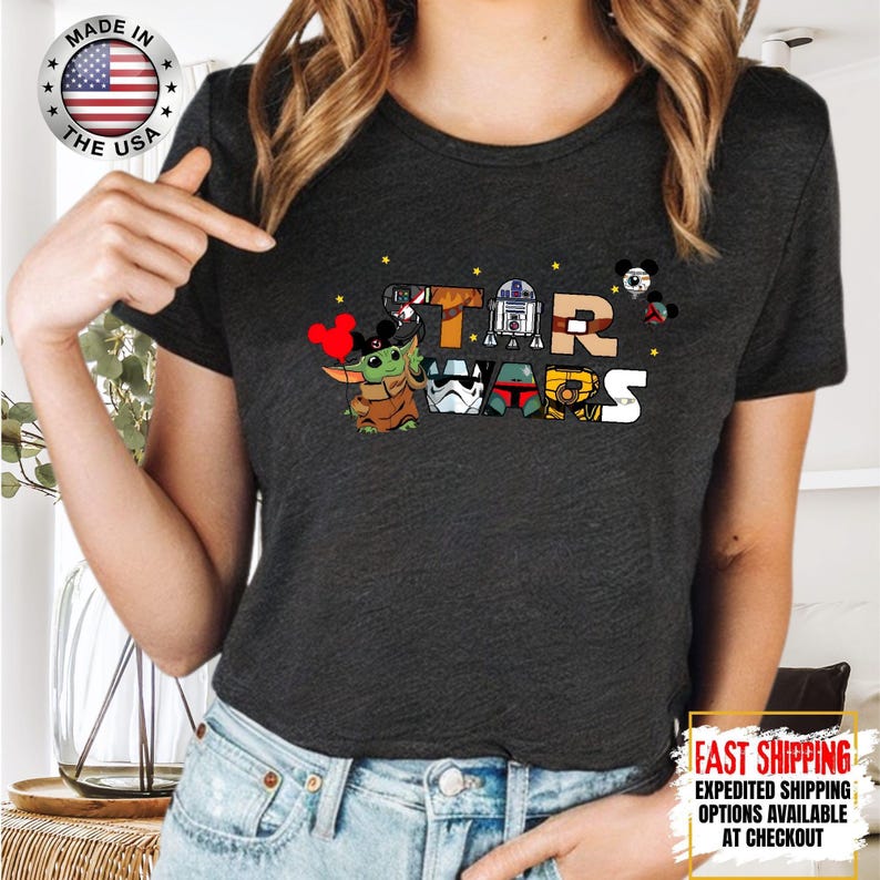 Top corto Disney Star Wars, camiseta corta Mandalorian, top corto Galaxy's Edge, Darth Vader, Chewbacca, Star Jedi, top corto Luke Skywalker imagen 12