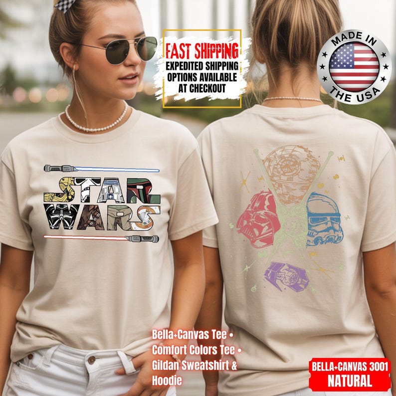 Disney Star Wars Shirt, Mandalorian Sweatshirt, Darth Vader Comfort Colors Shirt, Chewbacca Shirt, Star Jedi Shirt, Luke Skywalker Shirt afbeelding 8