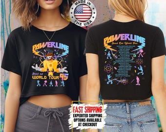 Haut court vintage Powerline Stand Out World Tour, haut court vintage Powerline 95', haut court un film Dingo, haut court voyage Disneyland WDW