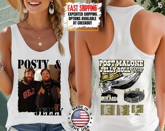 Débardeur Jelly Roll Big Ass Stadium 2026 Tour Post Malone, Débardeur musique rap, Débardeur concert Jelly Roll, Débardeur concert Jelly Roll