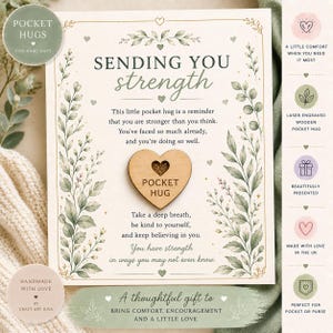 You are Strong Pocket Hug Positive Motivation Token Keepsake Thinking of You Friend Letterbox Gifts