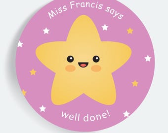 Teacher Reward Stickers Personalised Primary School Well Done Labels