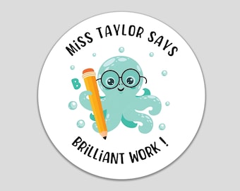 Teacher Reward Stickers Custom Personalised Primary School Name Well Done Labels