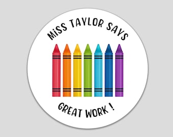 Personalized Teacher Reward Stickers, Well Done Labels