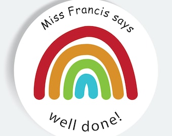 Personalised Reward Stickers Teacher Reward Primary School Well Done Labels