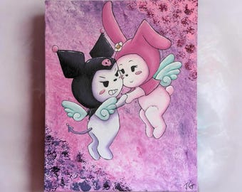 Sanrio Kuromi And My Melody Acrylic Painting