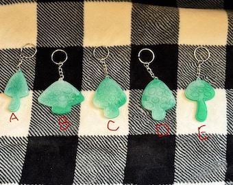 Green Mushroom Keychains