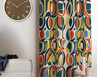 Abstract Retro Curtains: Colorful Mid Century Modern (Custom Panels)