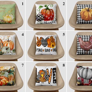 Housse de coussin citrouille : plaid pastel et coq - Déco confortable automnale