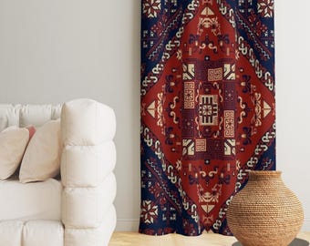 Turkish Kilim Curtain: Boho Southwestern Design - Custom Sizes