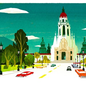 Pasadena City Hall Illustration Small Print