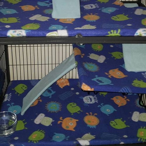 Custom Fleece Ferret/critter Nation Cage Liner for Ferrets - Etsy - Fleece Liners For Ferret Cages