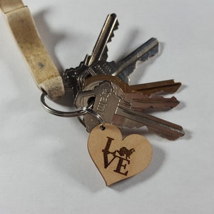 FERRET LOVE Hardwood Valentines Day Key Chain image 5