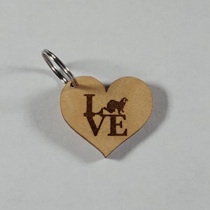 FERRET LOVE Hardwood Valentines Day Key Chain image 7