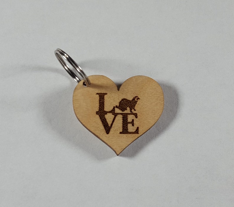 FERRET LOVE Hardwood Valentines Day Key Chain image 7