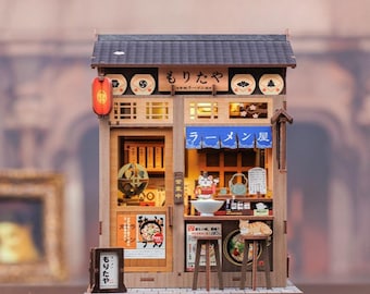 DIY Ramen Shop Book Nook – miniatuur Japans straatbeeld met ledverlichting