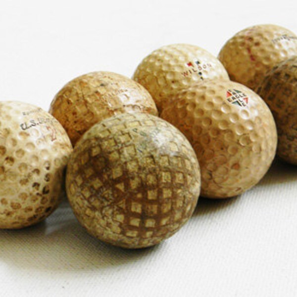 Collection of Antique Golf Balls Square Pattern