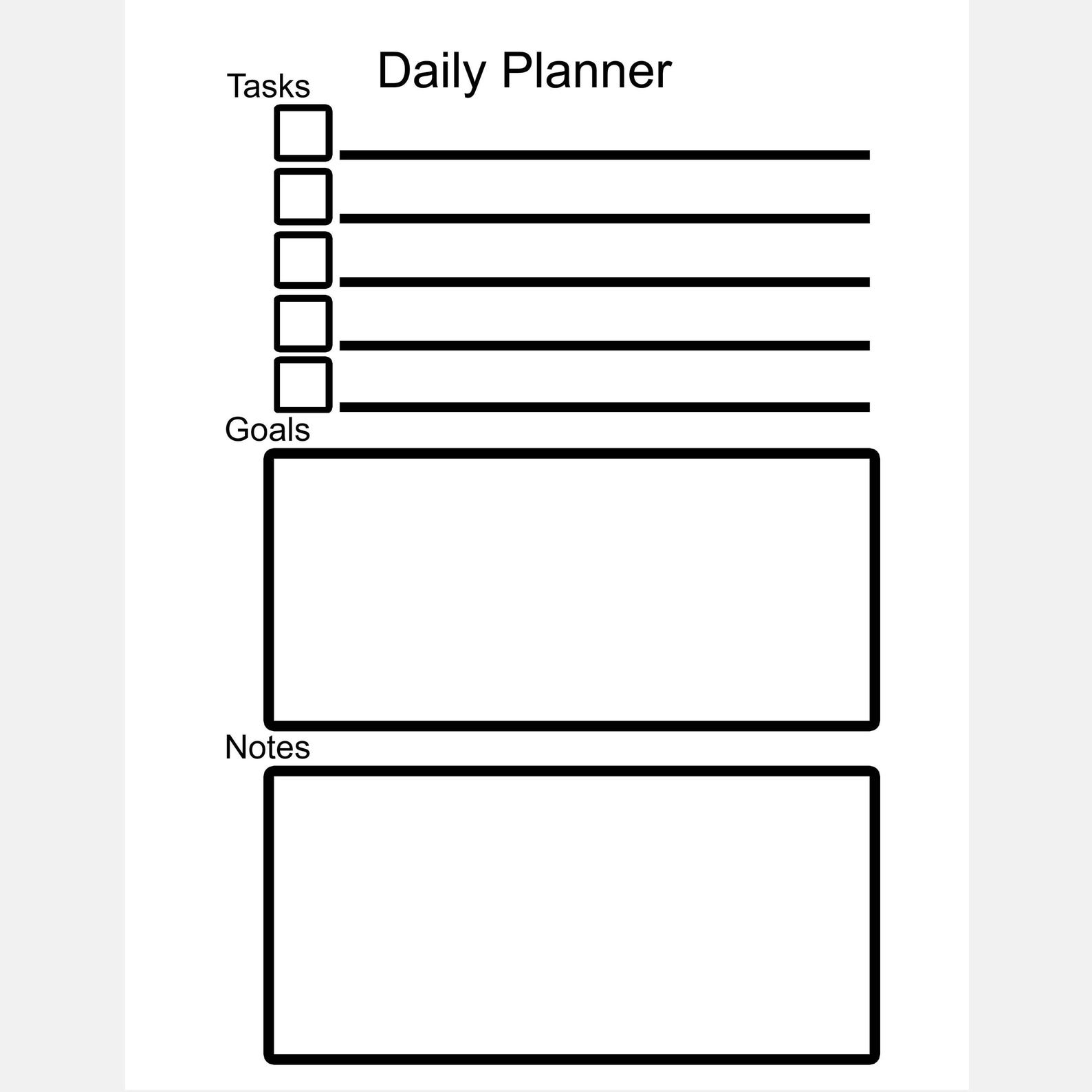 Printable Daily Planner With Five Tasks Plus Goals and Notes - Etsy