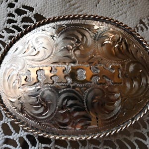 Hand Engraved Western Belt Buckle: Custom Cowboy Rodeo Buckle