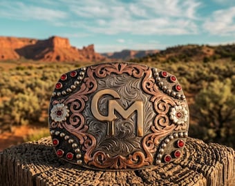 Custom Ranch Brand Belt Buckle – Cattle Brand Buckle – Personalized Western Initial Buckle – Ranch Heritage Buckle – Cowboy Cowgirl Gift