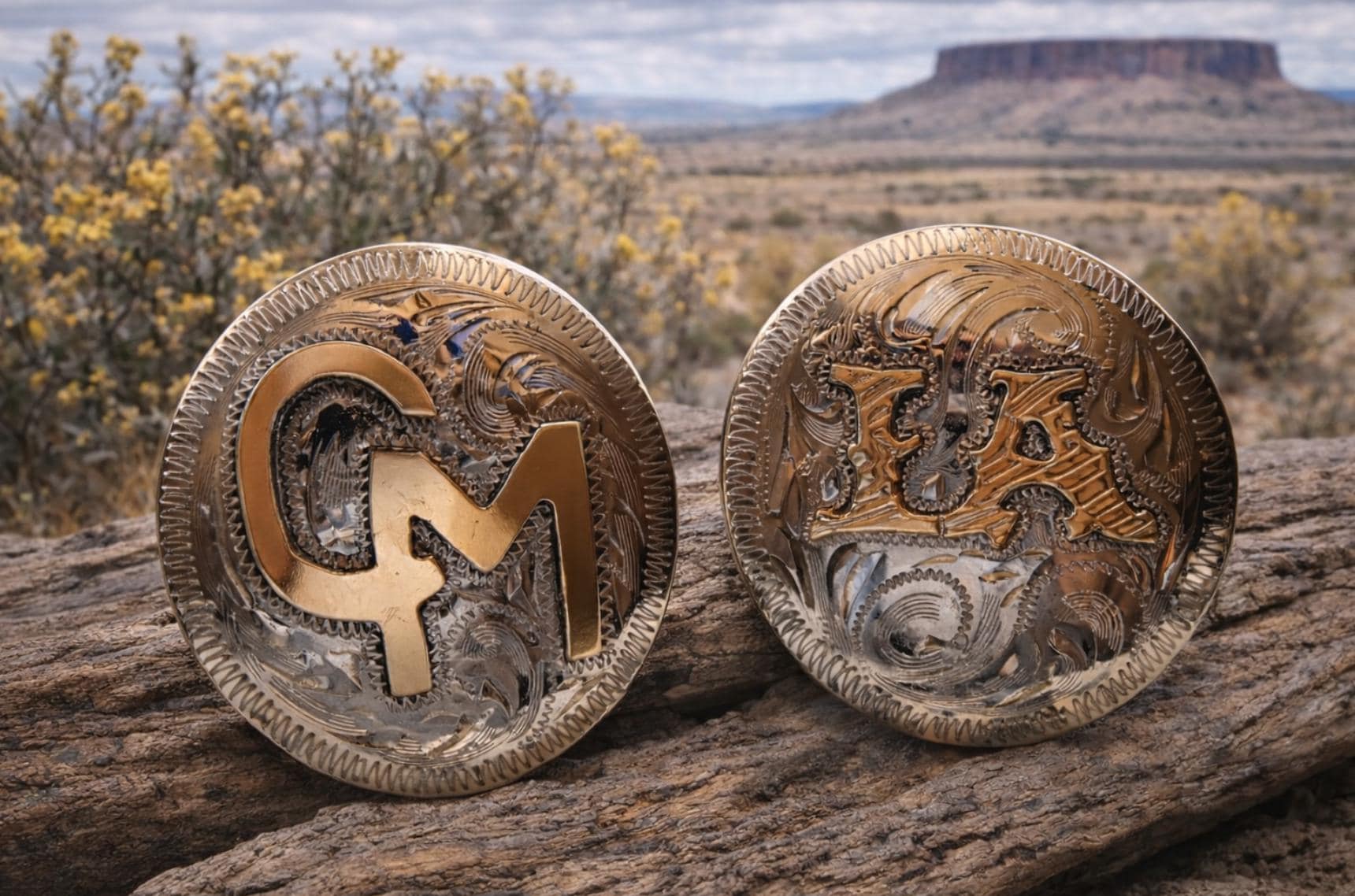 Cestino Portarifiuti Western A Sella – Resina Effetto Pelle Con Fiori E Borchie – 24,1 Cm – Arredamento Rustico