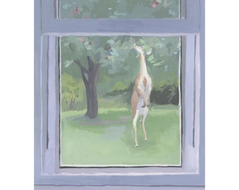 Deer and Apple Tree 2 - archival print