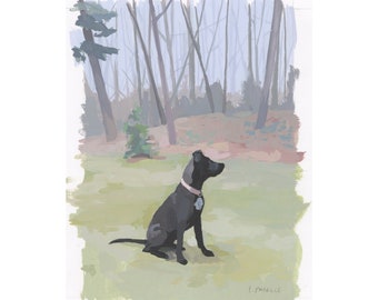 Bernie, Early Spring - gouache on paper painting