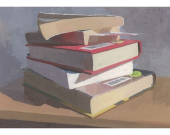 Library Book Stack - archival print