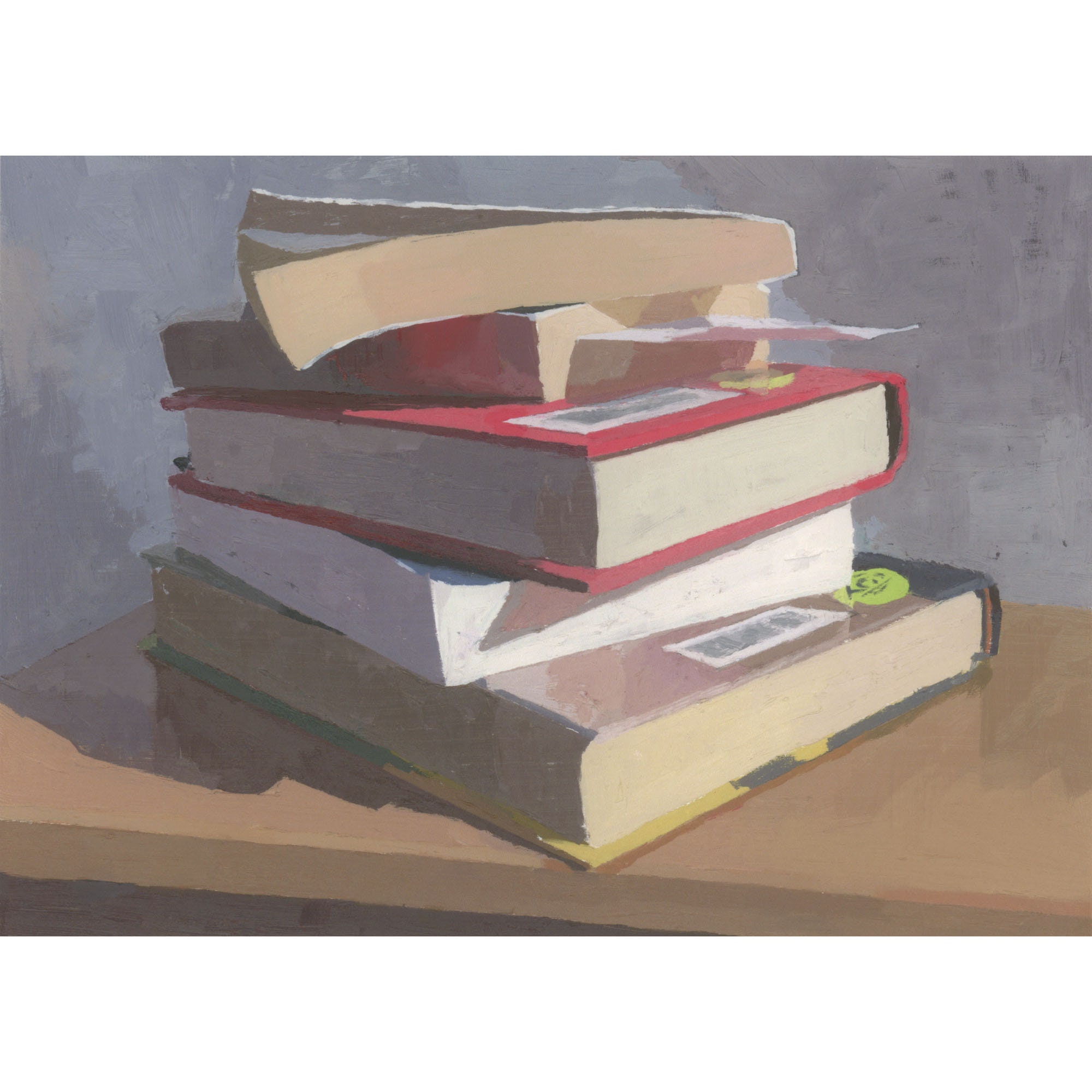 Book Stack Print Library Book Stack - Archival Print - Etsy
