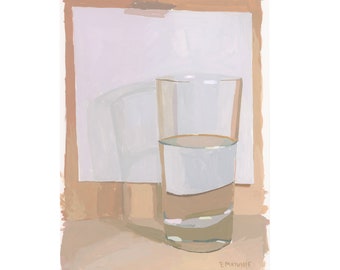 Glass of Water - gouache on paper painting