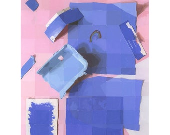 Blue Scraps - archival print