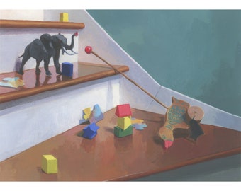 Toys on the Stairs - archival print