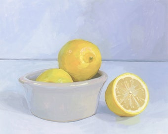 Lemons with Bowl - archival print