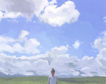 Woman with Clouds - archival print