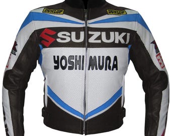 Suzuki Yoshimura Cowhide Leather Jacket: Racing Biker Style - Etsy