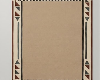 Hand-Tufted New Zealand Wool Rug | Wavy Beige Sand Dune Design