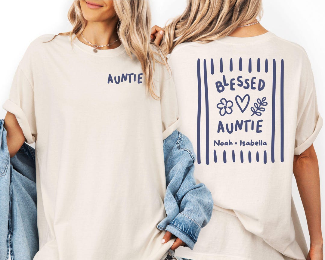 Based Color Schemes Personalized Name Blessed Auntie Shirt, Christianity Gifts, Faith Based ...